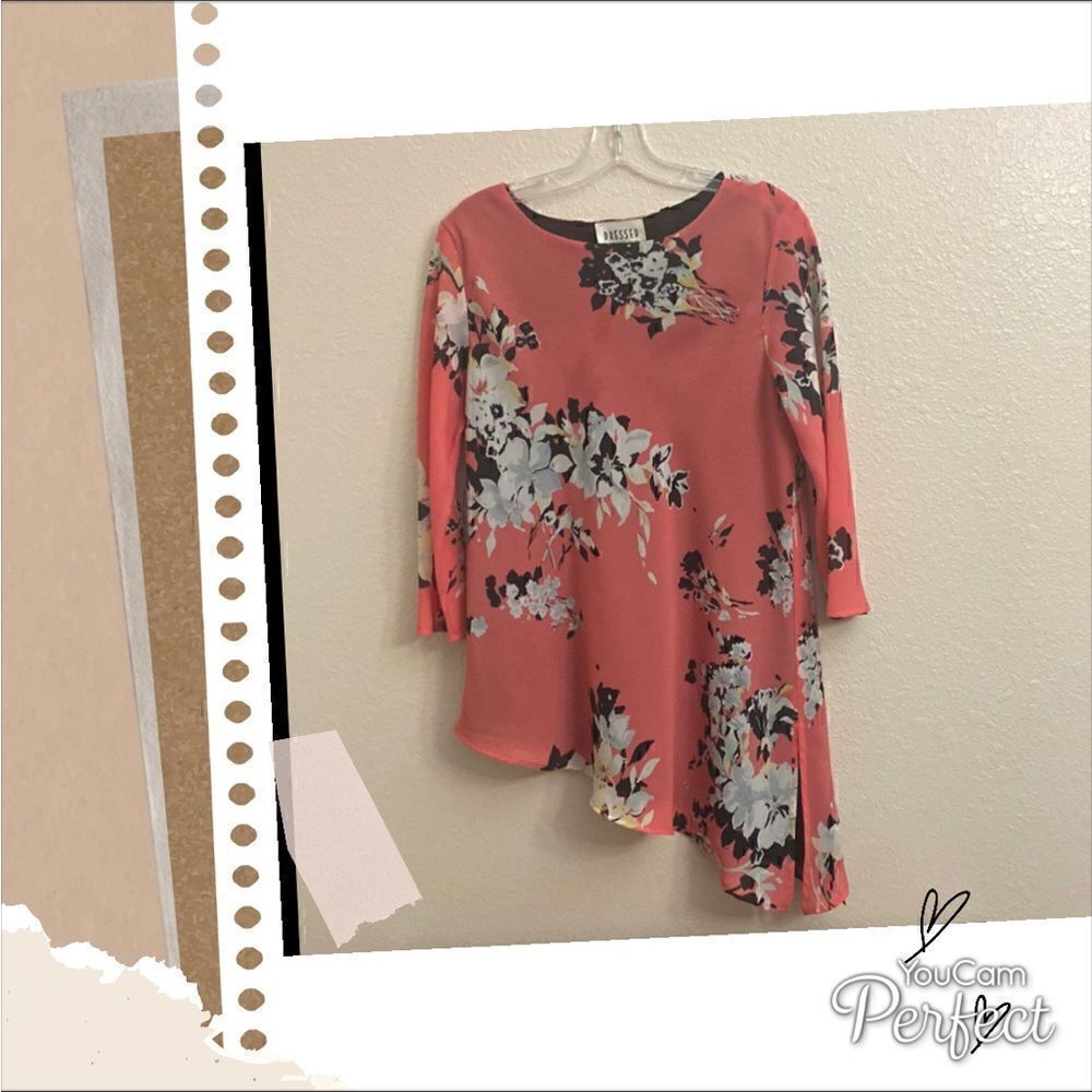 🌸🌸DRESSED BY DAVID PINK FLORAL HIGH LOW TOP SIZE M!